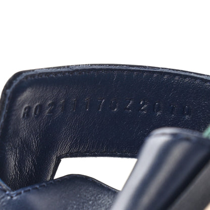 Hermes Calfskin Toucans de Paradis Oran Sandals 40 Bleu Indigo 8 of 9