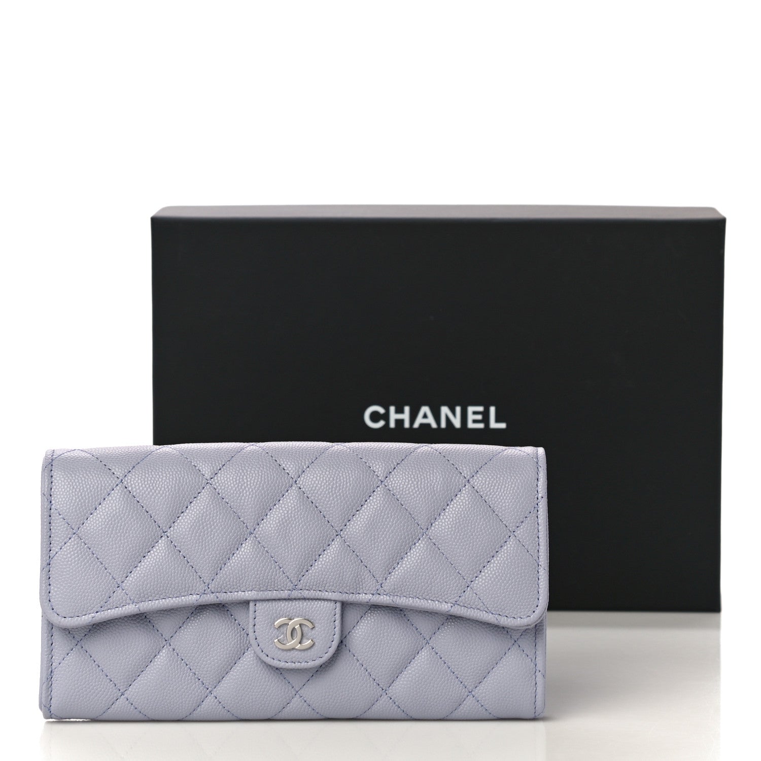 Chanel Caviar Quilted Large Flap Wallet Light Purple 11 of 11
