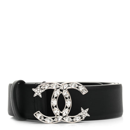 Chanel Calfskin Crystal CC Starfall Belt 90 36 Black 1 of 7