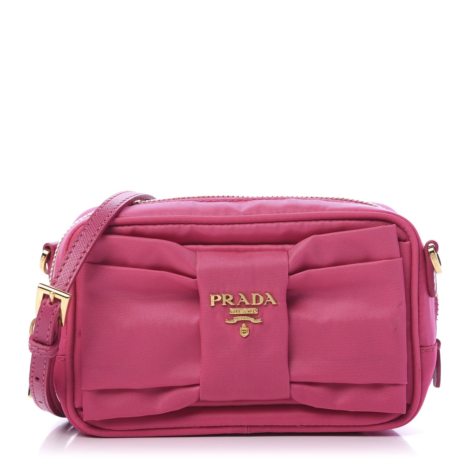Prada Tessuto Nylon Bow Camera Bag Fuxia 1 of 10