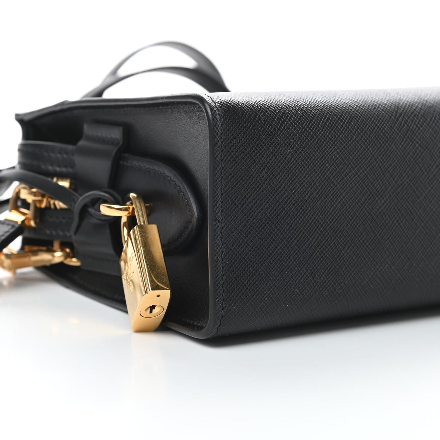 Saffiano City Calfskin Esplanade Crossbody Bag Black Talco