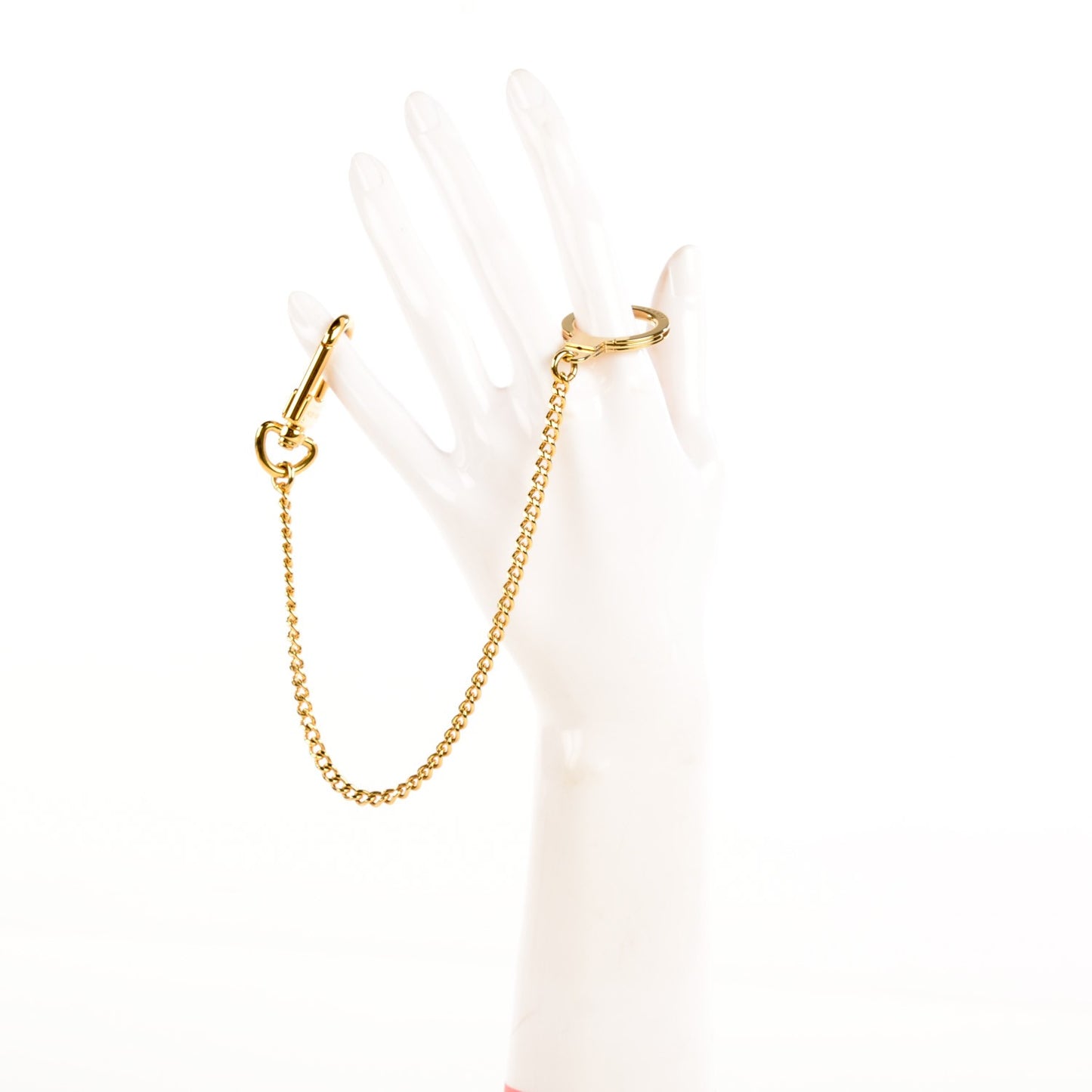 Metal Pochette Extender Key Ring Chain Gold