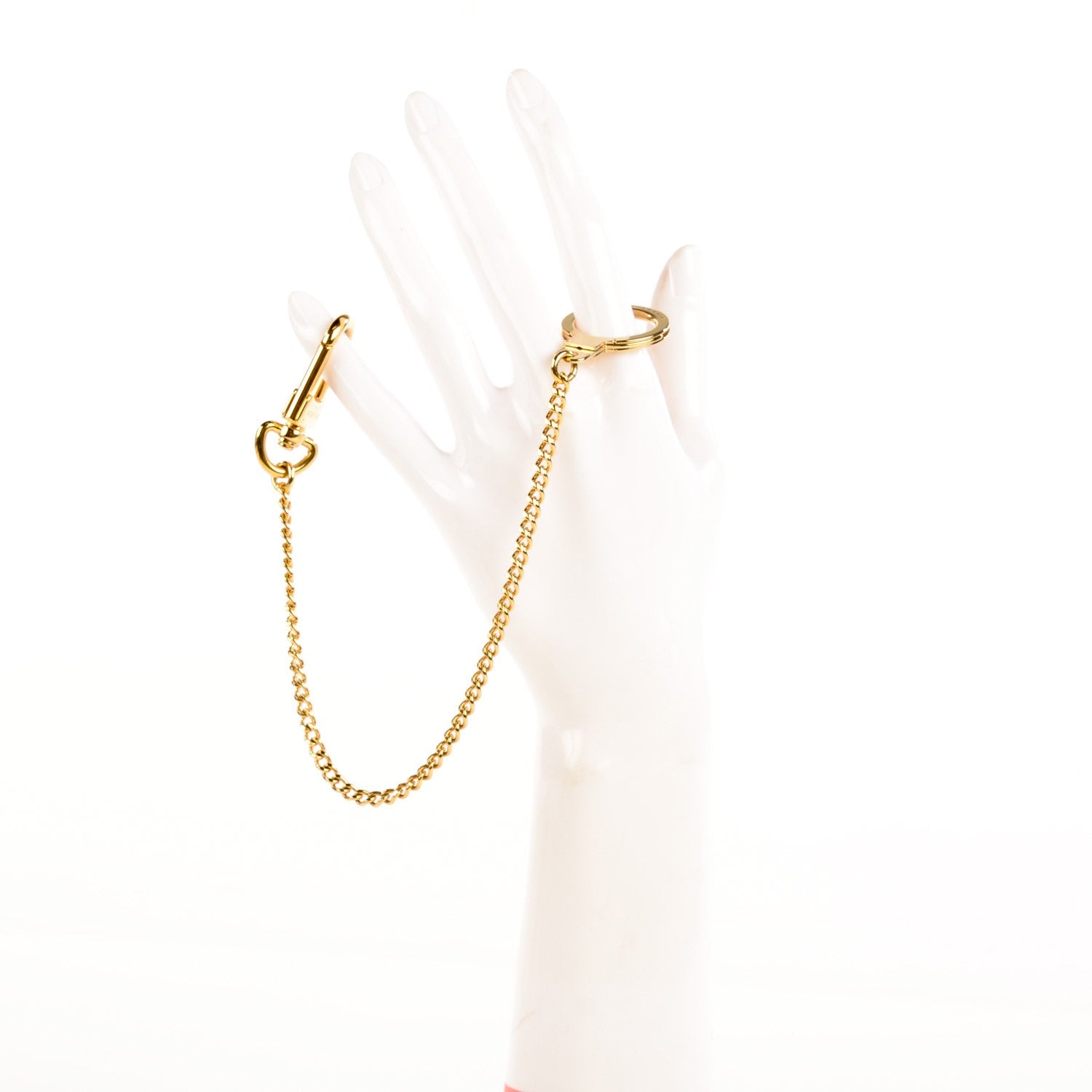 Louis Vuitton Metal Pochette Extender Key Ring Chain Gold 2 of 4