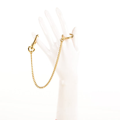 Louis Vuitton Metal Pochette Extender Key Ring Chain Gold 2 of 4