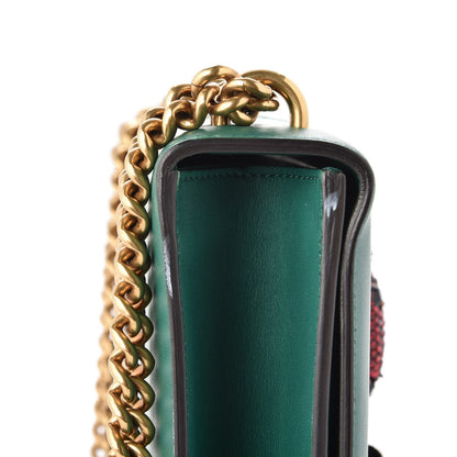 Gucci Calfskin Peony Medium Chain Shoulder Bag Bottle Green 10 of 11
