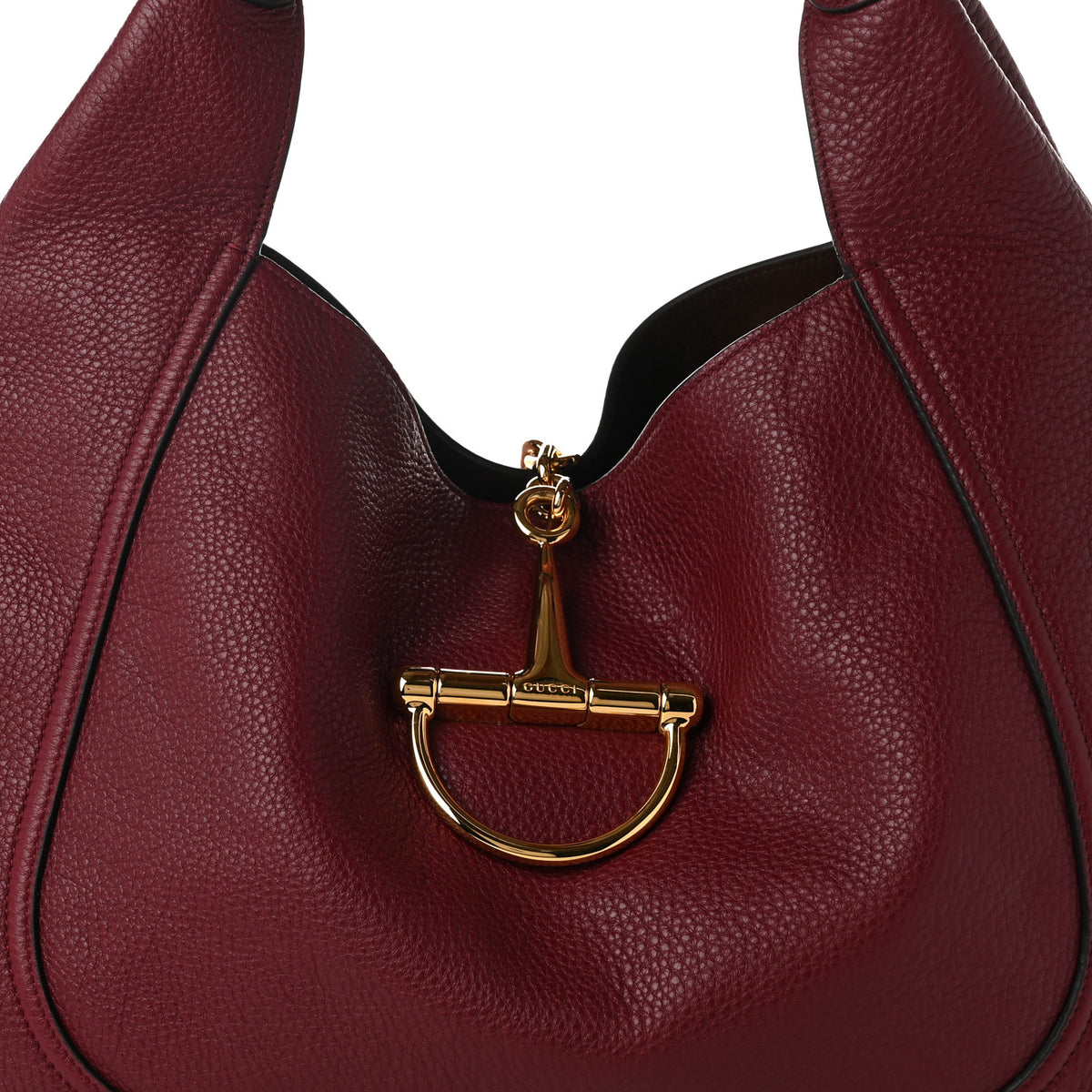 Gucci Grained Calfskin Softbit Maxi Shoulder Bag Rosso 9 of 11