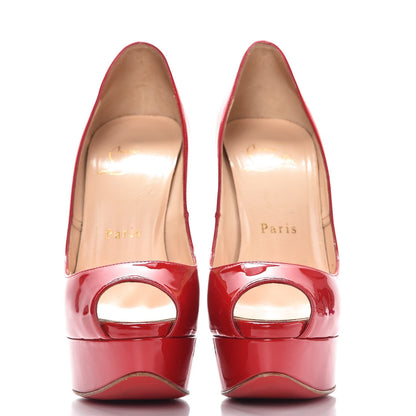 Christian Louboutin Patent Lady Peep 150 Pumps 35.5 Coquelicot 2 of 9