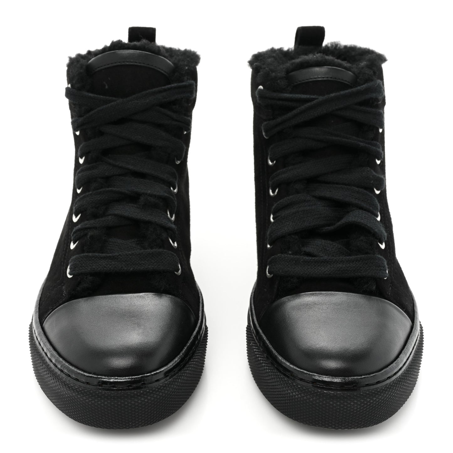 Suede Shearling Womens Jimmy High Top Sneakers 35 Black