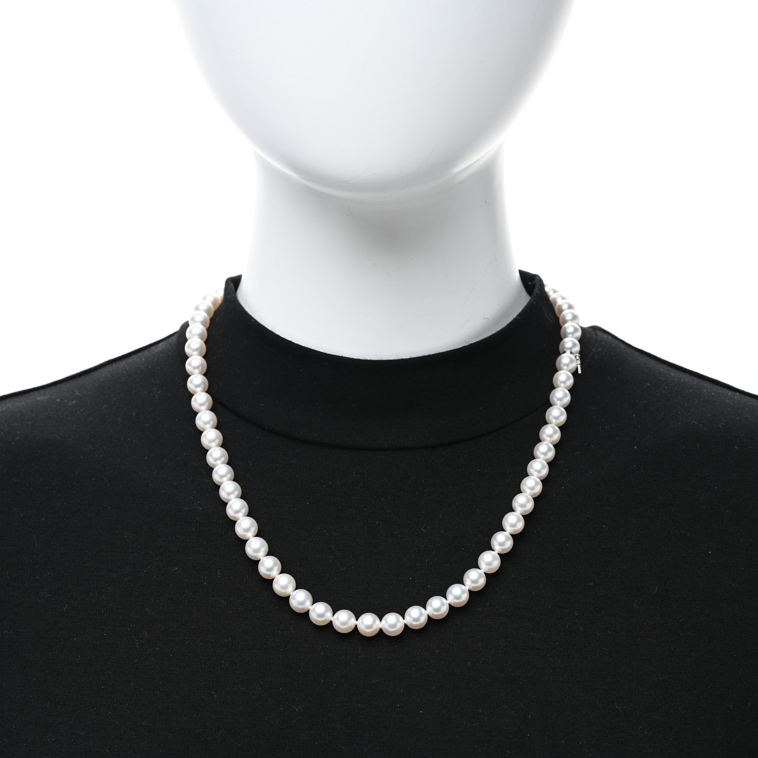Mikimoto 18K White Gold Akoya Pearl 7.5-8mm Strand Necklace 20" 3 of 4