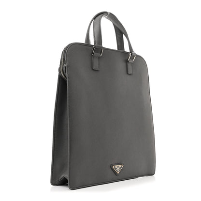 Prada Saffiano Travel Briefcase Mercurio 3 of 10