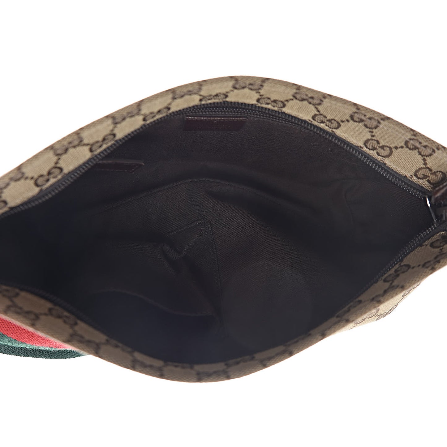 Monogram Web Small Flat Messenger Crossbody Dark Brown