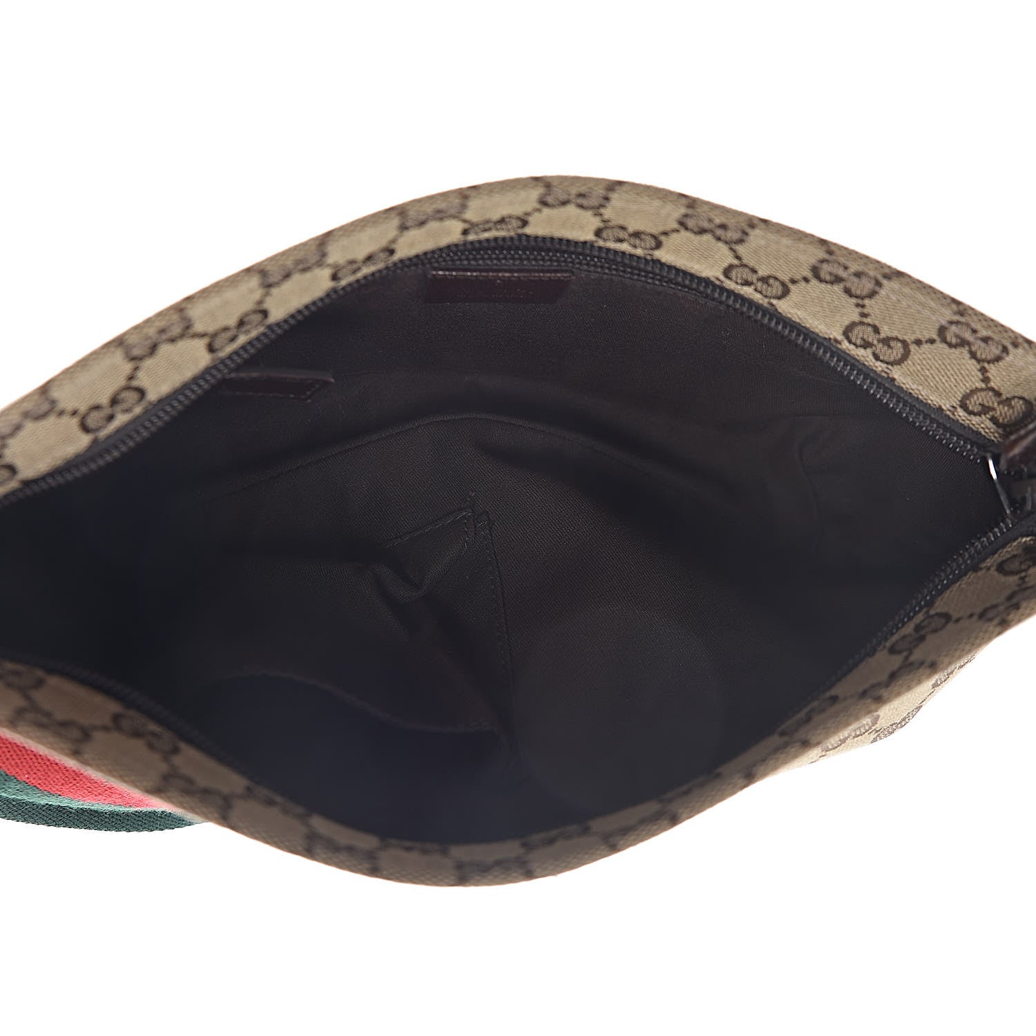 Gucci Monogram Web Small Flat Messenger Crossbody Dark Brown 5 of 10