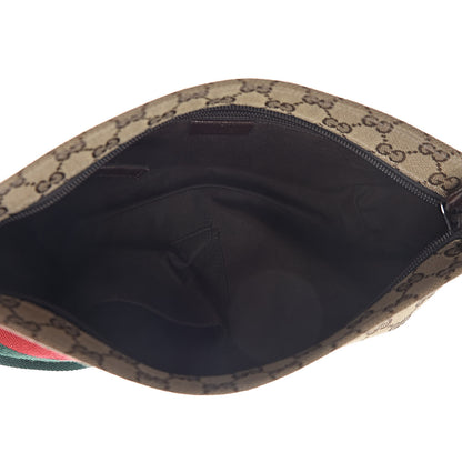 Gucci Monogram Web Small Flat Messenger Crossbody Dark Brown 5 of 10