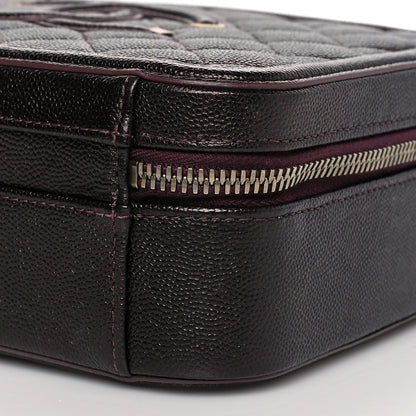 Chanel Iridescent Caviar Quilted Medium CC Filigree Vanity Case Burgundy 9 of 9