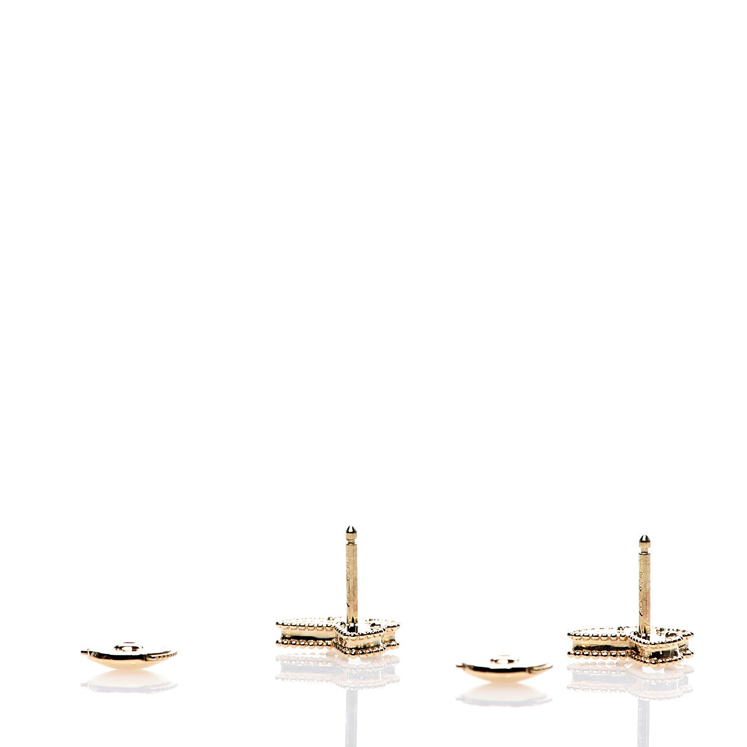 Van Cleef & Arpels 18K Yellow Gold Mother of Pearl Sweet Alhambra Butterfly Earrings 3 of 7