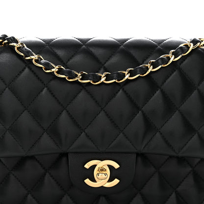 Chanel Lambskin Quilted Medium Double Flap Black 8 of 13