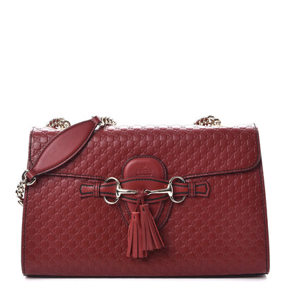 Gucci Microguccissima Medium Emily Chain Shoulder Bag Red 1 of 9