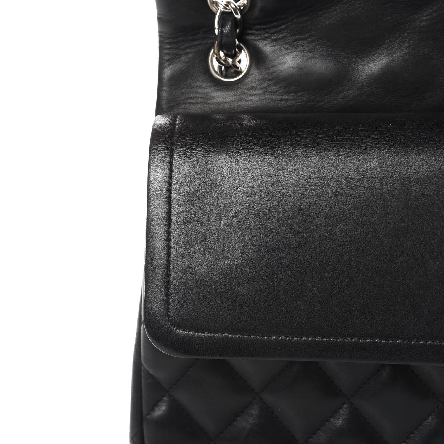 Chanel Lambskin Quilted Jumbo Double Flap Black 13 of 17