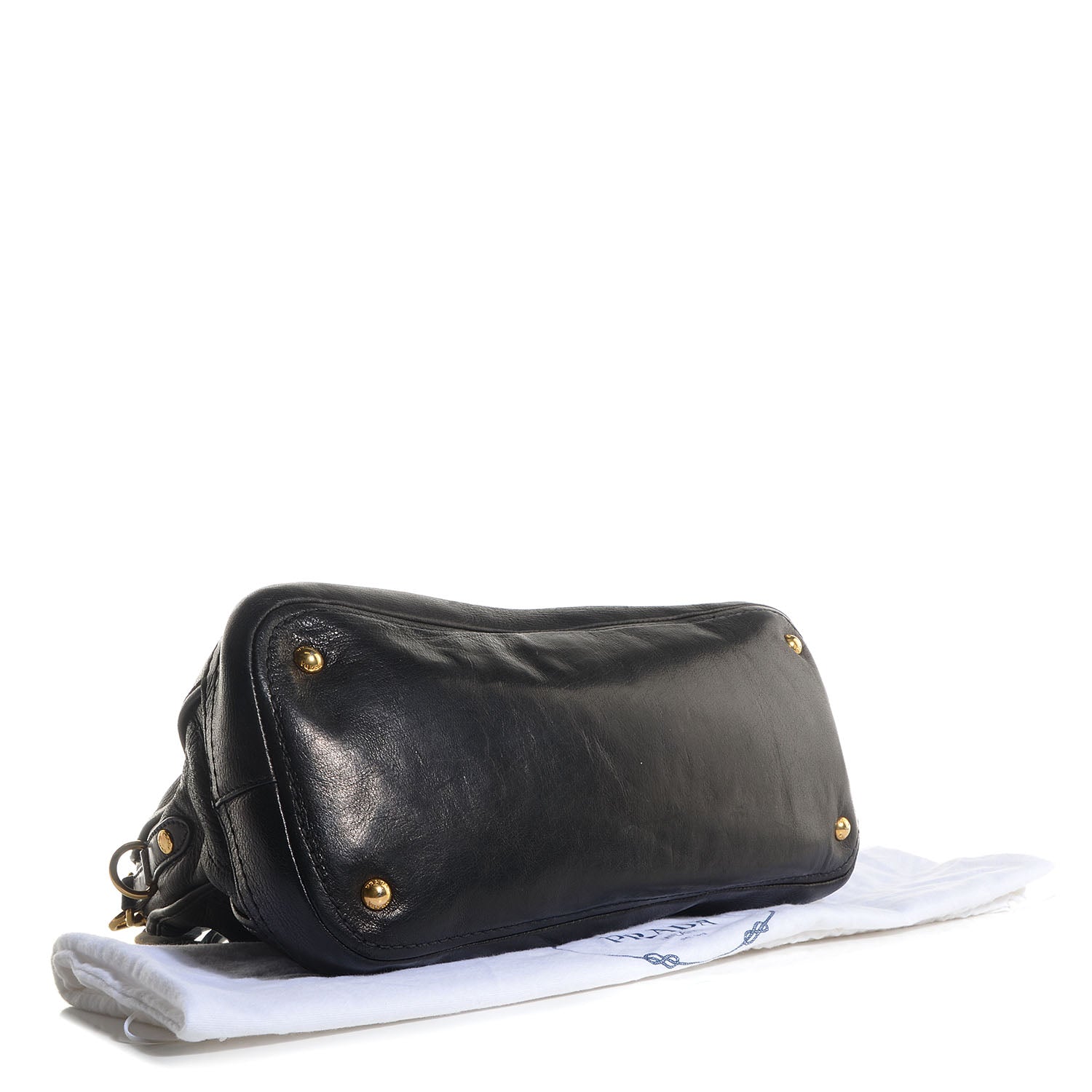 Prada Cervo Shine Dome Satchel Black 5 of 10