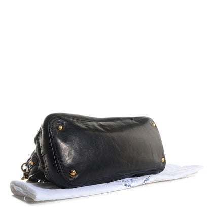 Prada Cervo Shine Dome Satchel Black 5 of 10
