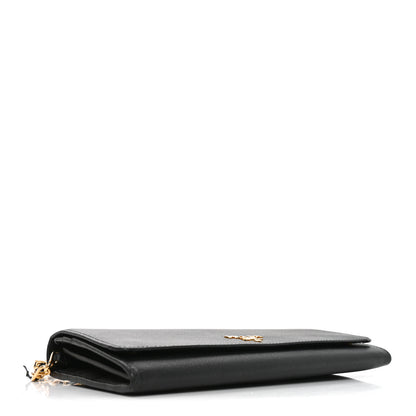 Prada Saffiano Metal Oro Chain Wallet Black 4 of 9