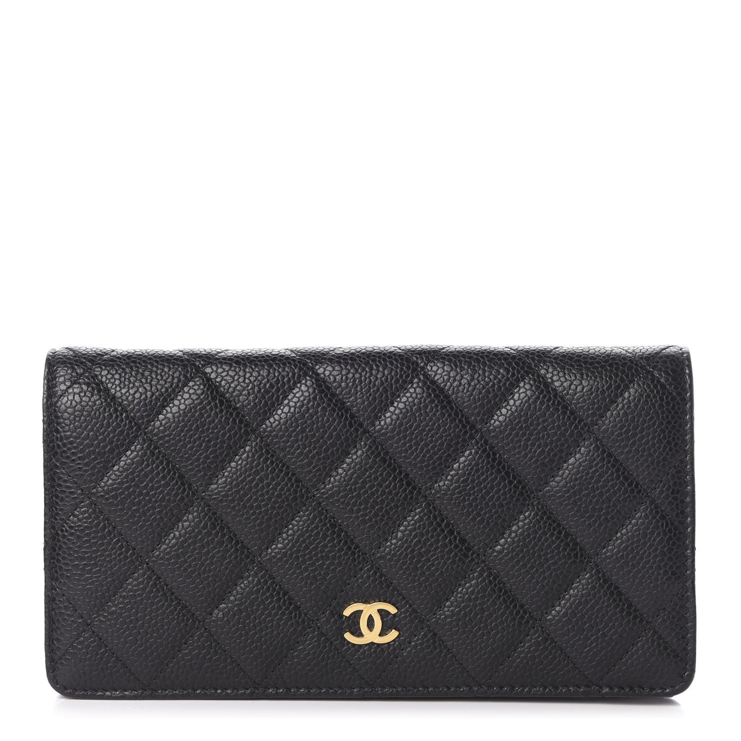 Caviar Quilted Yen Wallet Black
