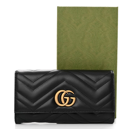 Gucci Calfskin Matelasse GG Marmont Continental Wallet Black 8 of 8