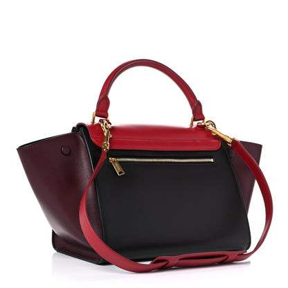 Celine Smooth Calfskin Suede Small Tri-Color Trapeze Red 2 of 12