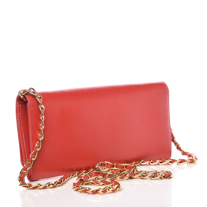 Prada Vitello Move Metal Oro Chain Wallet Lacca 3 of 10