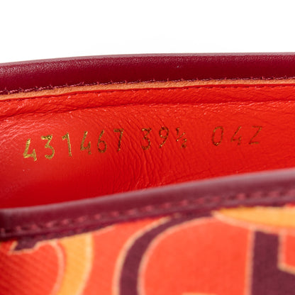 Gucci Canvas Horsebit Womens Jordaan Loafers 39.5 Orange Multicolor 9 of 10
