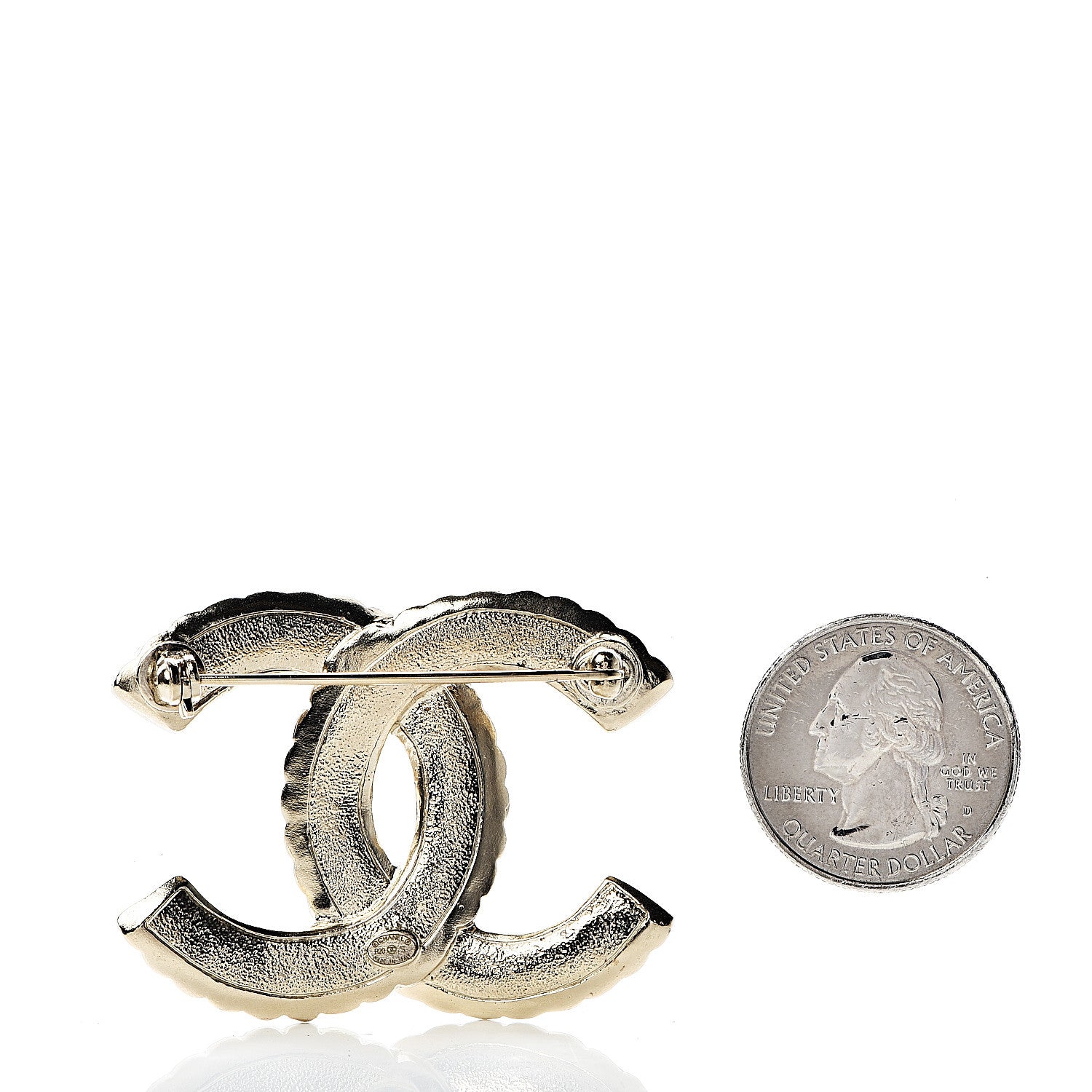 Chanel Pearl Crystal Queen of France CC Brooch Gold 2 of 3