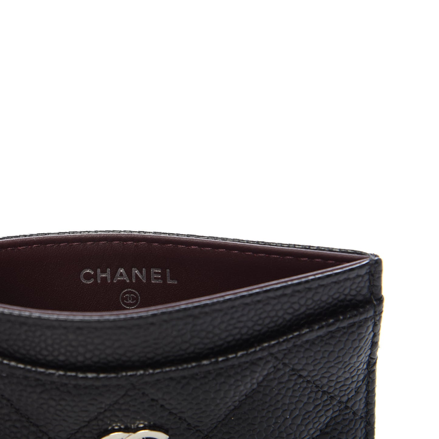 Caviar Quilted Card Holder Black