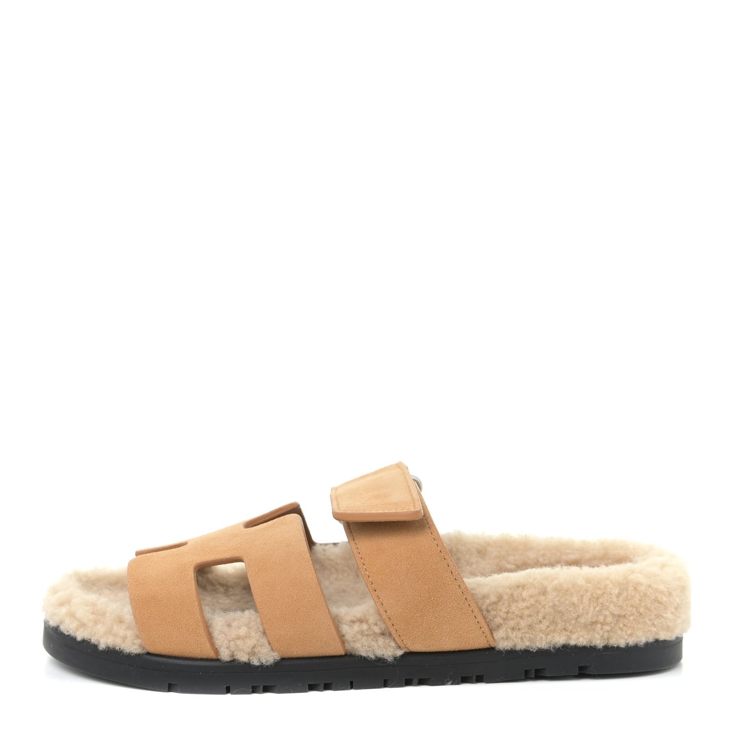 Suede Goatskin Woolskin Womens Chypre Sandals 35 Golden Beige