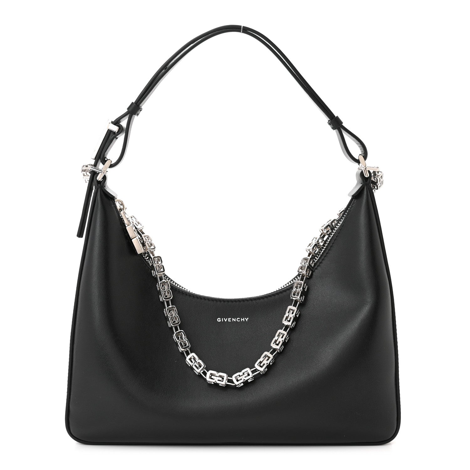 Givenchy Smooth Calfskin Small Moon Cut Out Shoulder Bag Black 1 of 10
