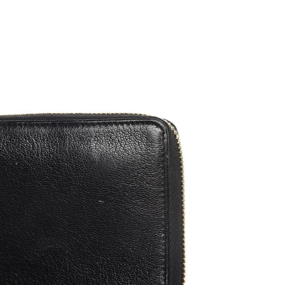 Balenciaga Chevre Gold Metallic Edge Hardware Zip Around Wallet Black 9 of 10