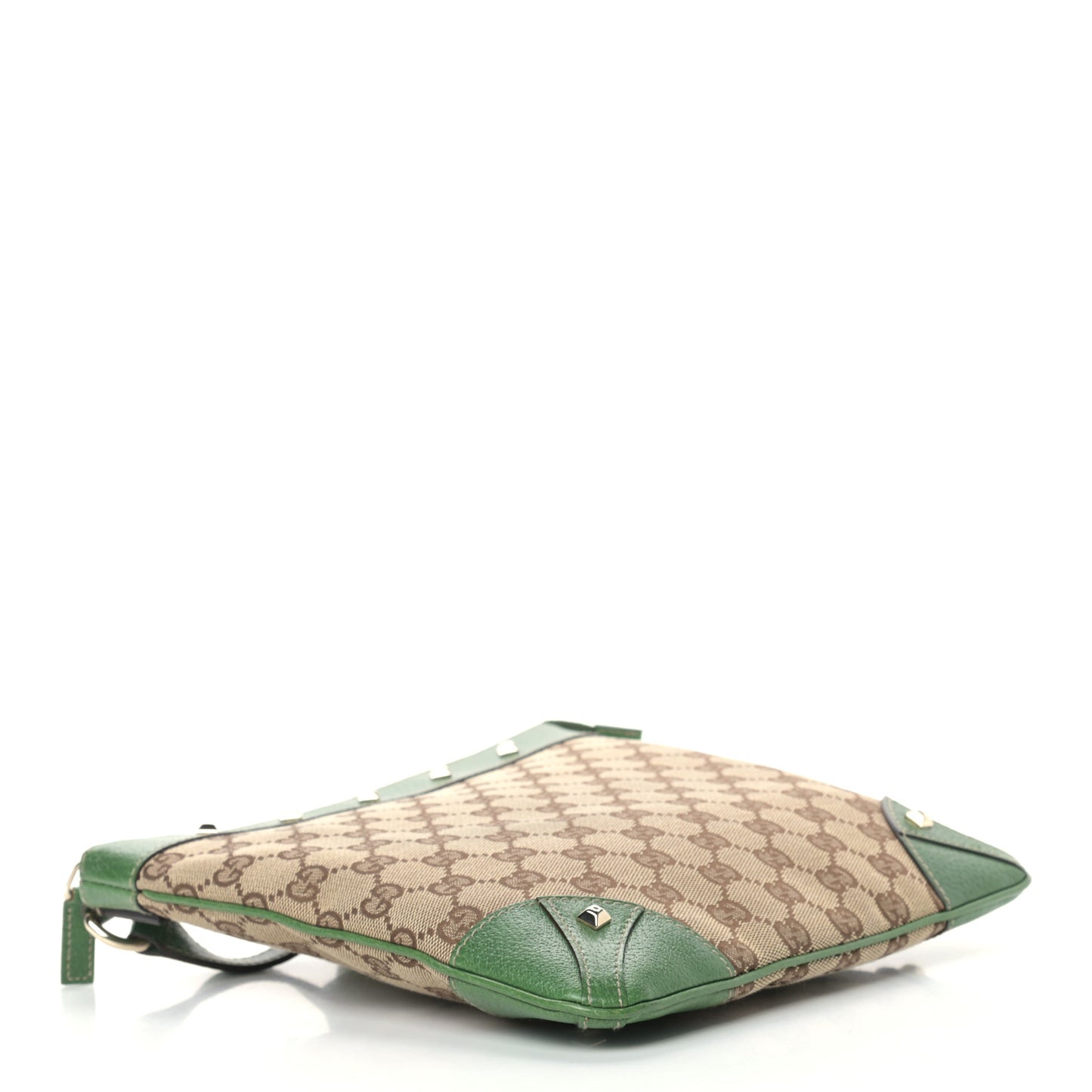 Monogram Studded Messenger Green