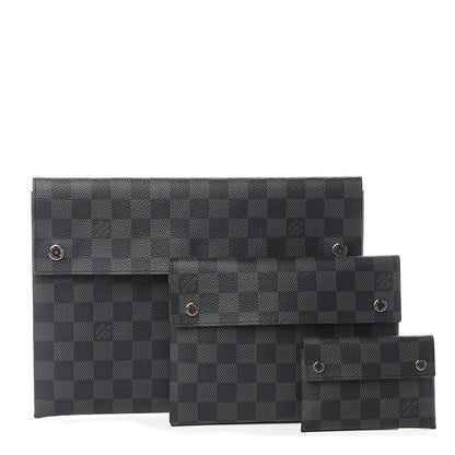 Louis Vuitton Damier Graphite Alpha Triple Pochette 1 of 9