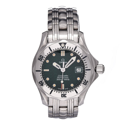 Omega Stainless Steel 28mm Seamaster Jacques Mayol Quartz Watch Green 2584.41 1 of 7