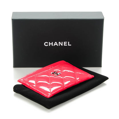 Chanel Patent Calfskin Quilted Card Holder Coral 4 of 8