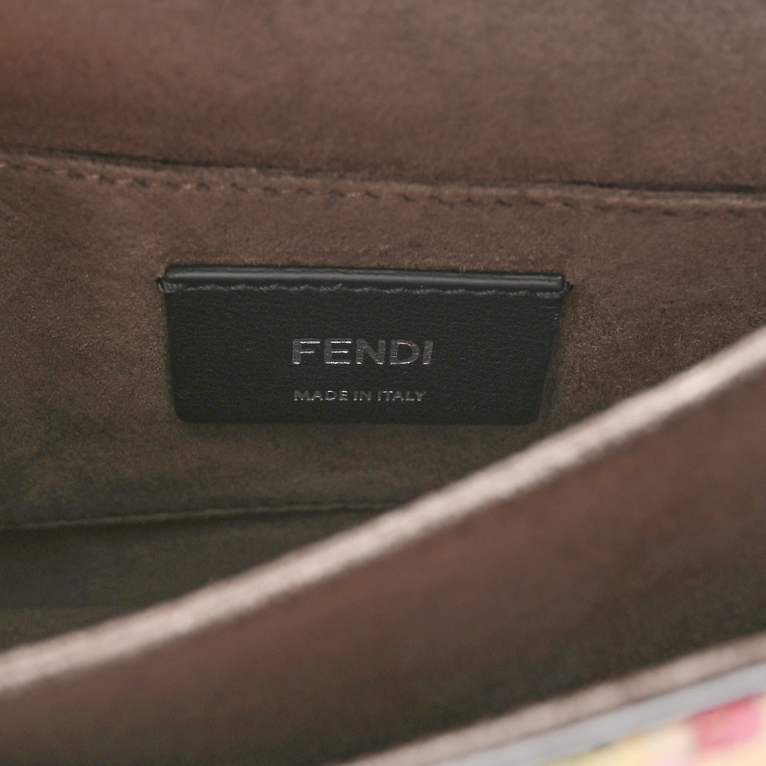 Fendi Vitello Marie Antoinette Print Scalloped Mix Studded Small Kan I Shoulder Bag Panna Multicolor 6 of 10