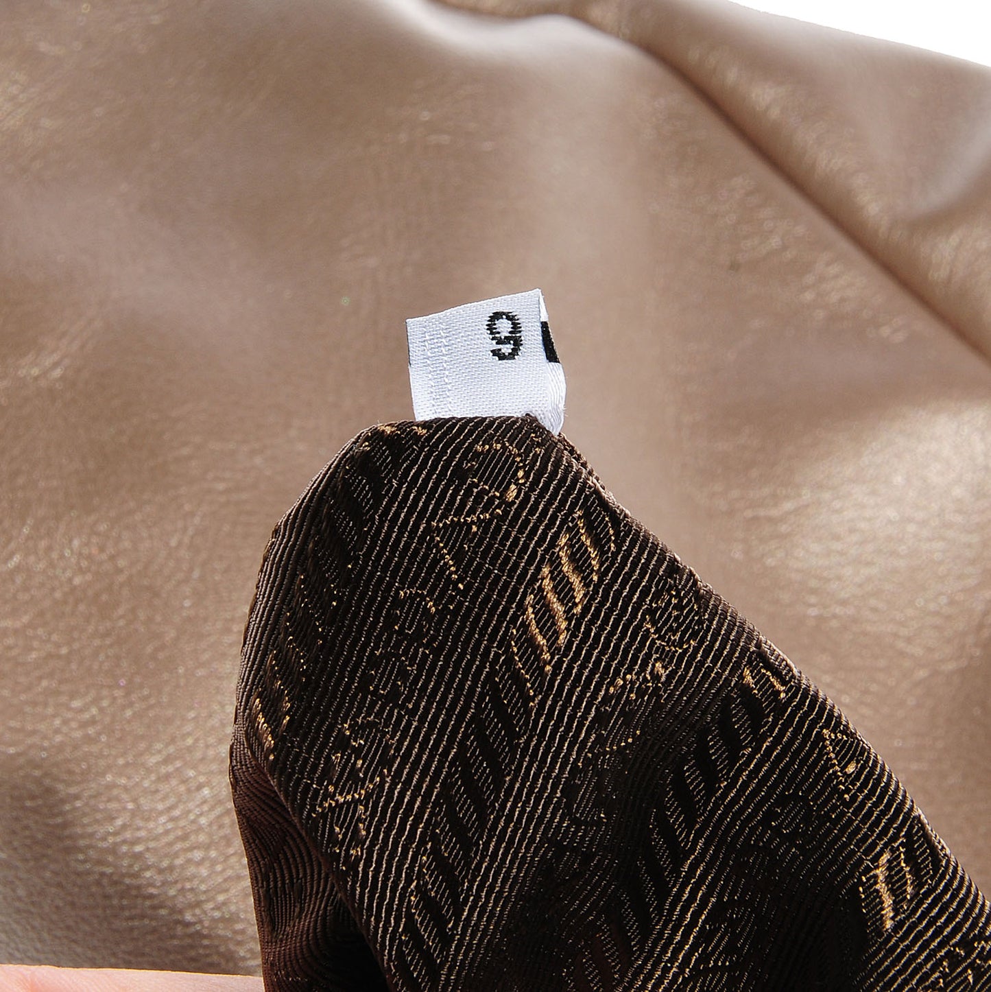 Metallic Soft Calf Two Pocket Hobo Beige