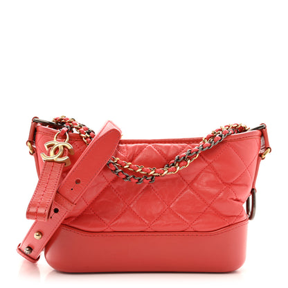 Chanel Aged Calfskin Quilted Small Gabrielle Hobo Pink 1 of 11