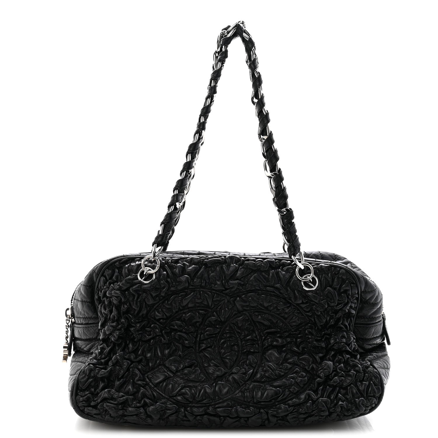 Chanel Lambskin Astrakhan Bowler Black 1 of 12