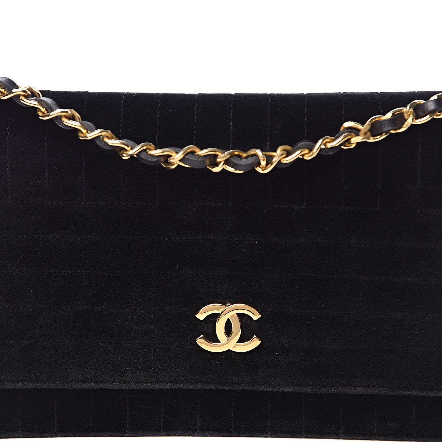 Chanel Velvet Vertical Horizontal Quilt Single Flap Black 18 of 20