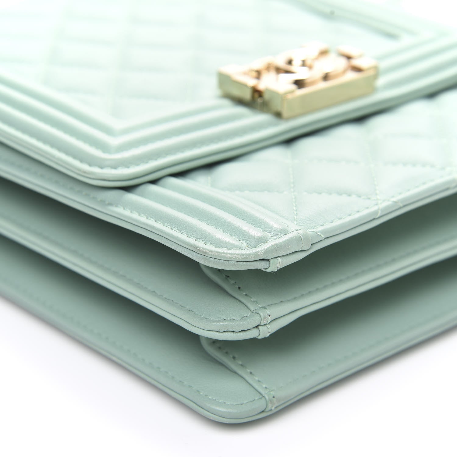 Chanel Calfskin Quilted North South Boy Flap Light Blue 7 of 8