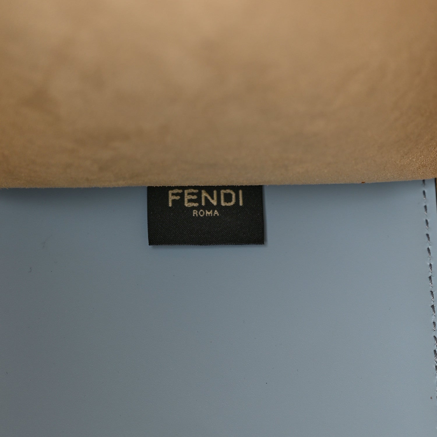 Fendi Vitello King Plexiglass Logo Embossed Medium Fendi Sunshine Shopper Tote Azzurro Baby 7 of 10