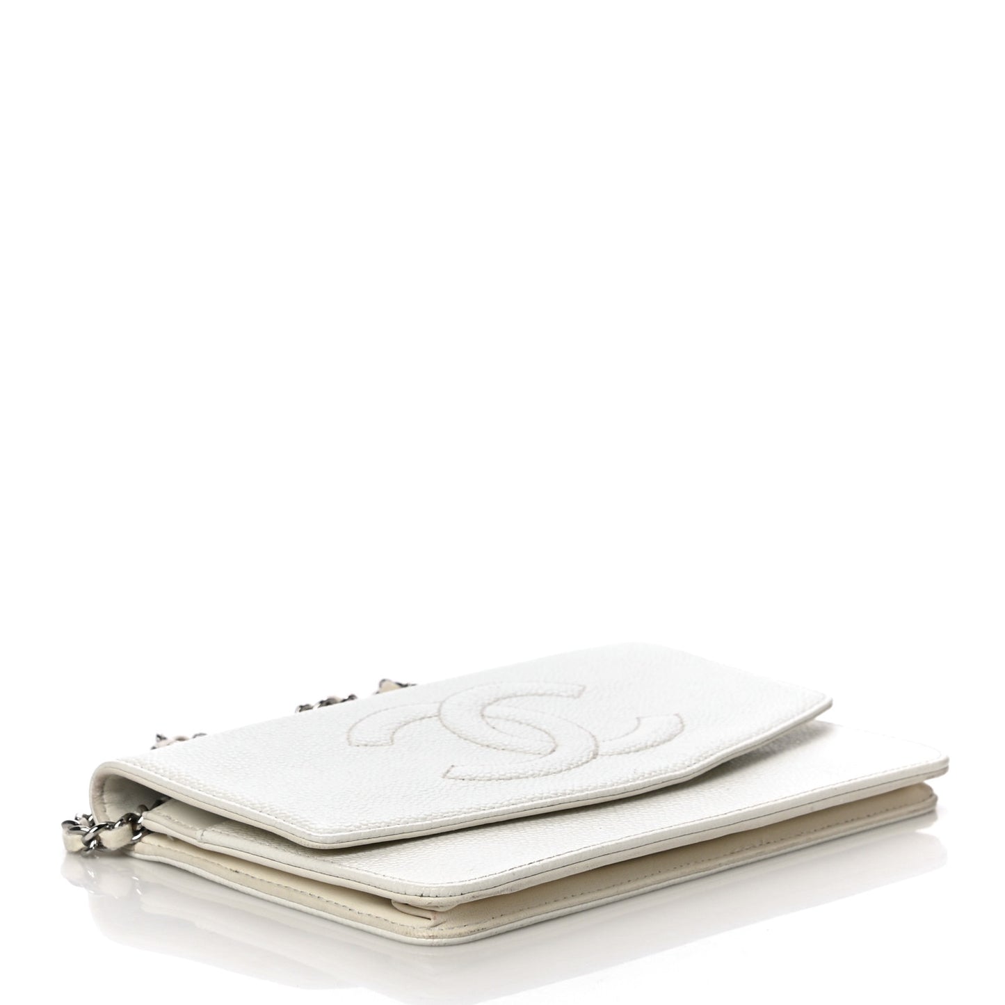 Caviar Timeless CC Wallet on Chain WOC White