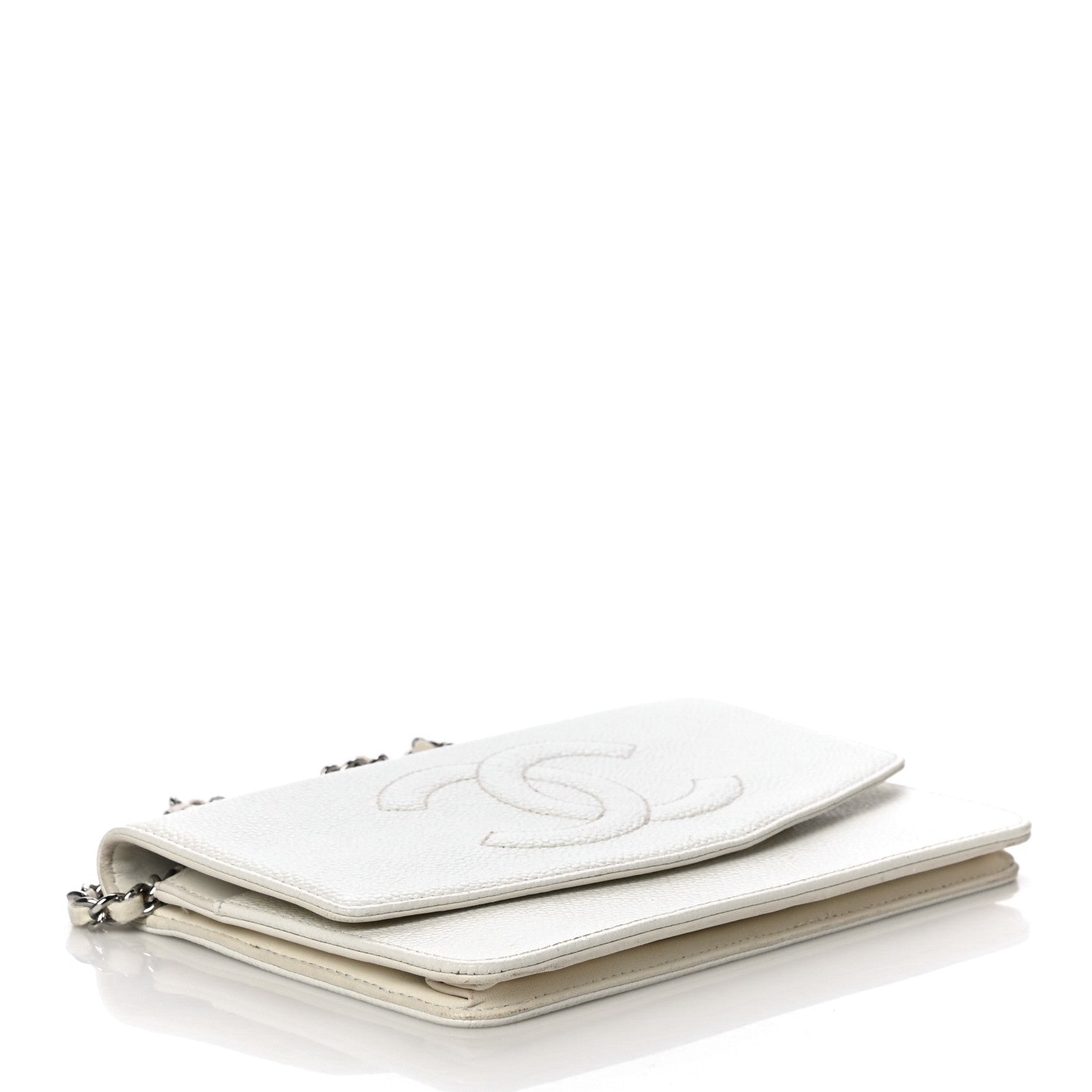 Chanel Caviar Timeless CC Wallet on Chain WOC White 4 of 21
