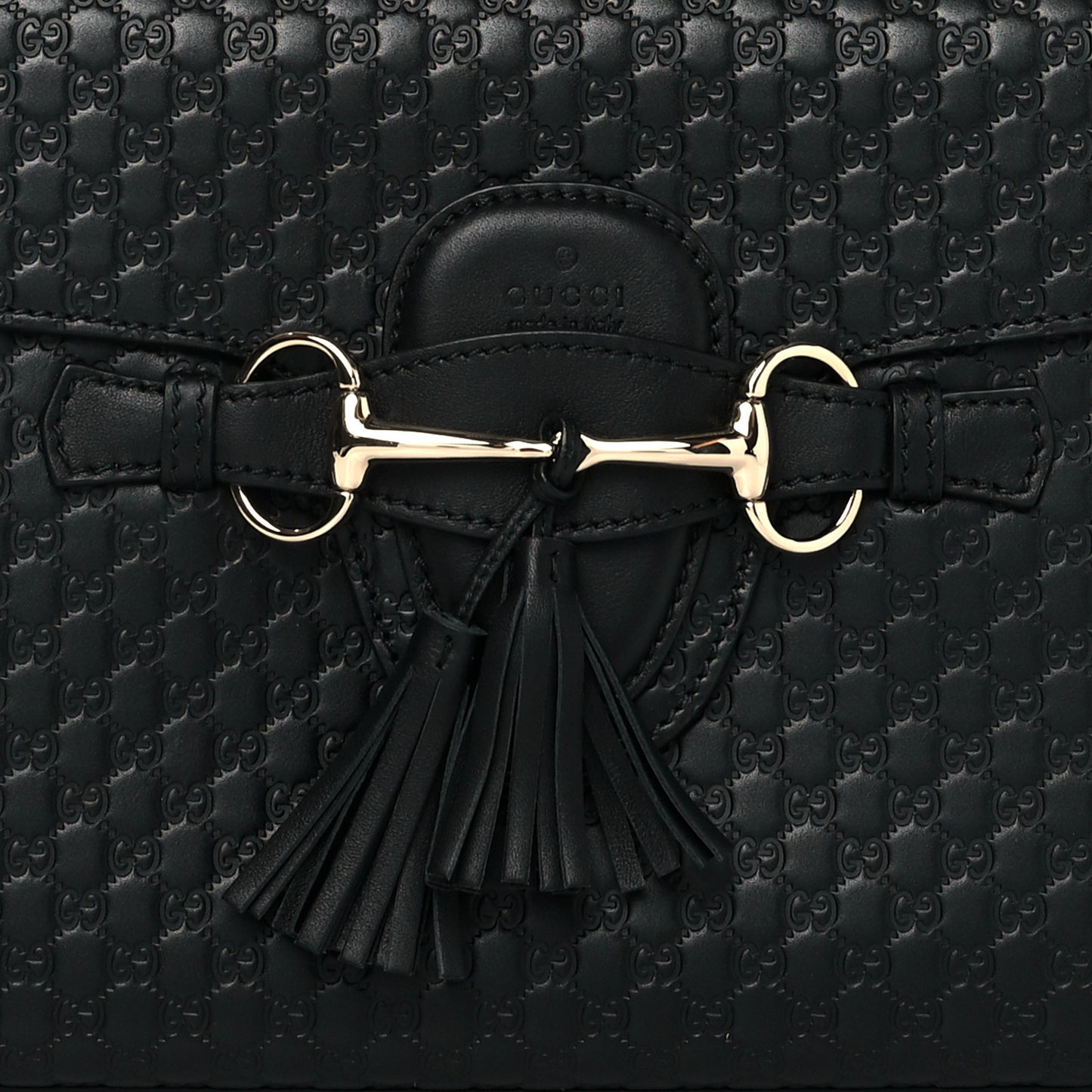 Microguccissima Medium Emily Chain Shoulder Bag Black