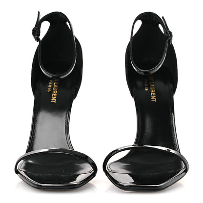 Saint Laurent Patent Calfskin Opyum 110 Sandals 40 Black 3 of 10